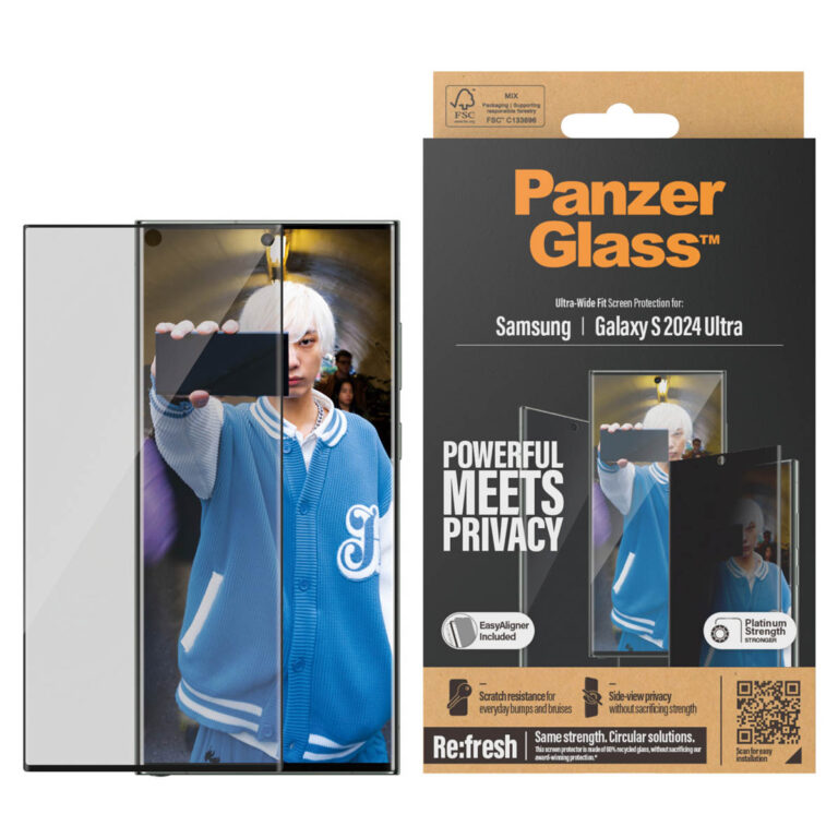 PanzerGlass Privacy Ultra-Wide Fit Anti-Bacterial Screenprotector incl. applicator Samsung Galaxy S24 Ultra - Afbeelding 5