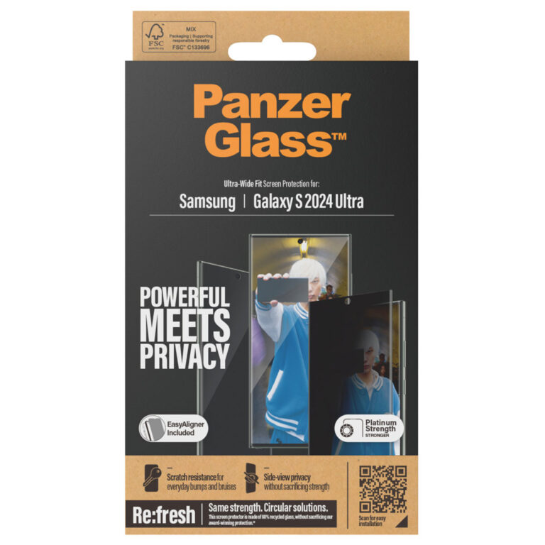 PanzerGlass Privacy Ultra-Wide Fit Anti-Bacterial Screenprotector incl. applicator Samsung Galaxy S24 Ultra - Afbeelding 2