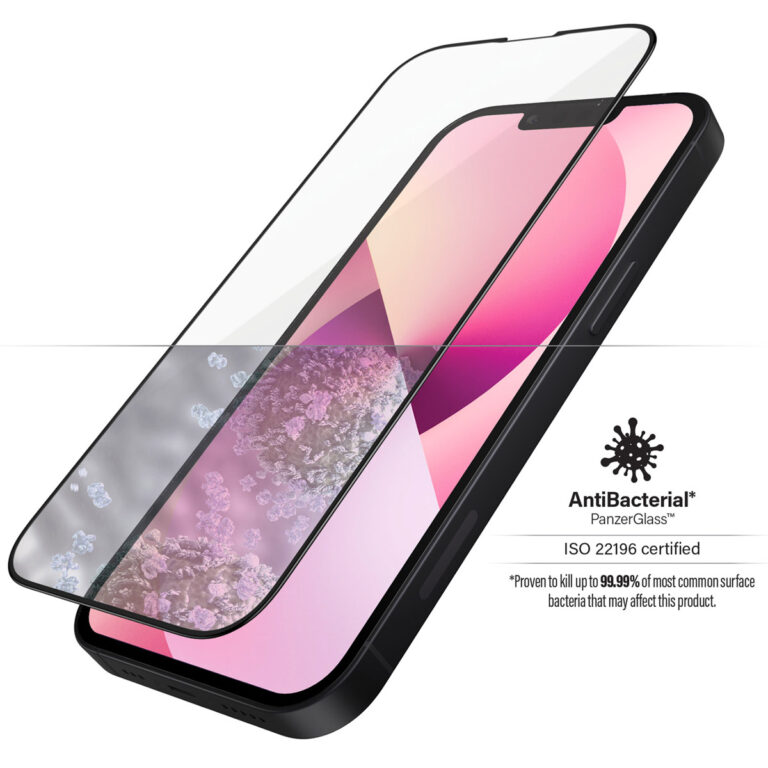 PanzerGlass Anti-Bacterial CaseFriendly Screenprotector Apple iPhone 13 Mini - Zwart - Afbeelding 2
