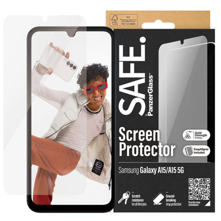 SAFE by PanzerGlass Ultra-Wide Fit Screenprotector incl. applicator Samsung Galaxy A15 (5G) - Afbeelding 3
