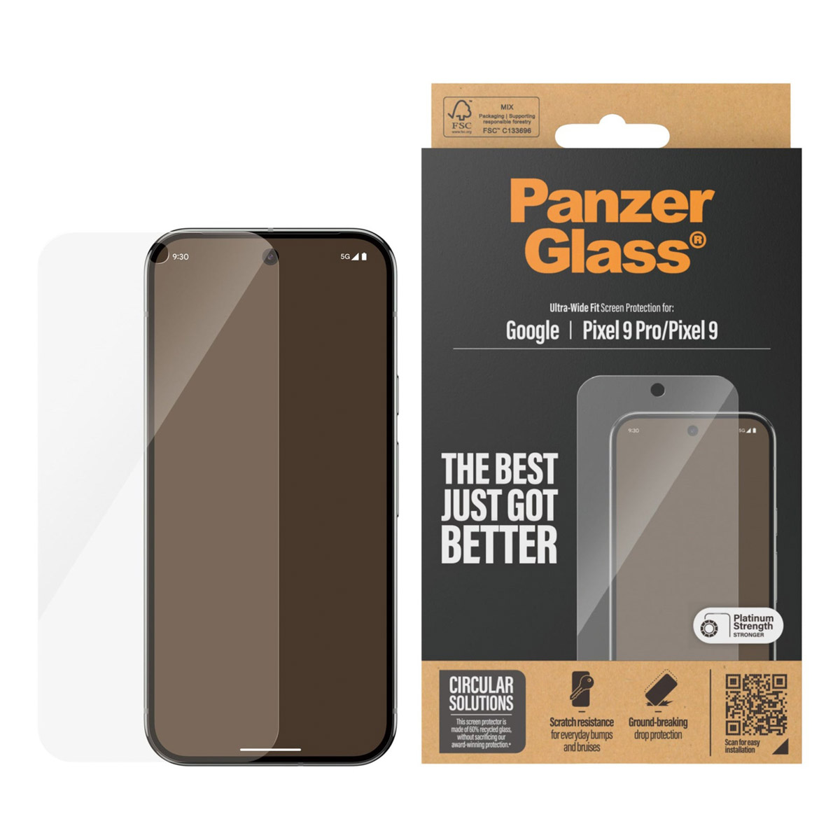 PanzerGlass Ultra-Wide Fit Anti-Bacterial Screenprotector Google Pixel 9 / 9 Pro - Afbeelding 4