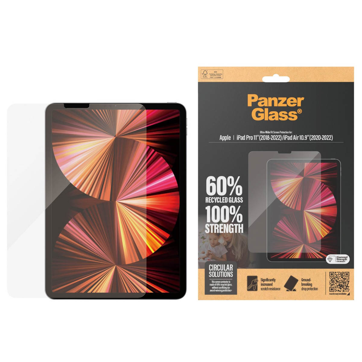 PanzerGlass Ultra Wide Fit Screenprotector Apple iPad Pro 11 (2018/2020/2021/2022) / Air 5 (2022) / Air 4 (2020) - Afbeelding 4