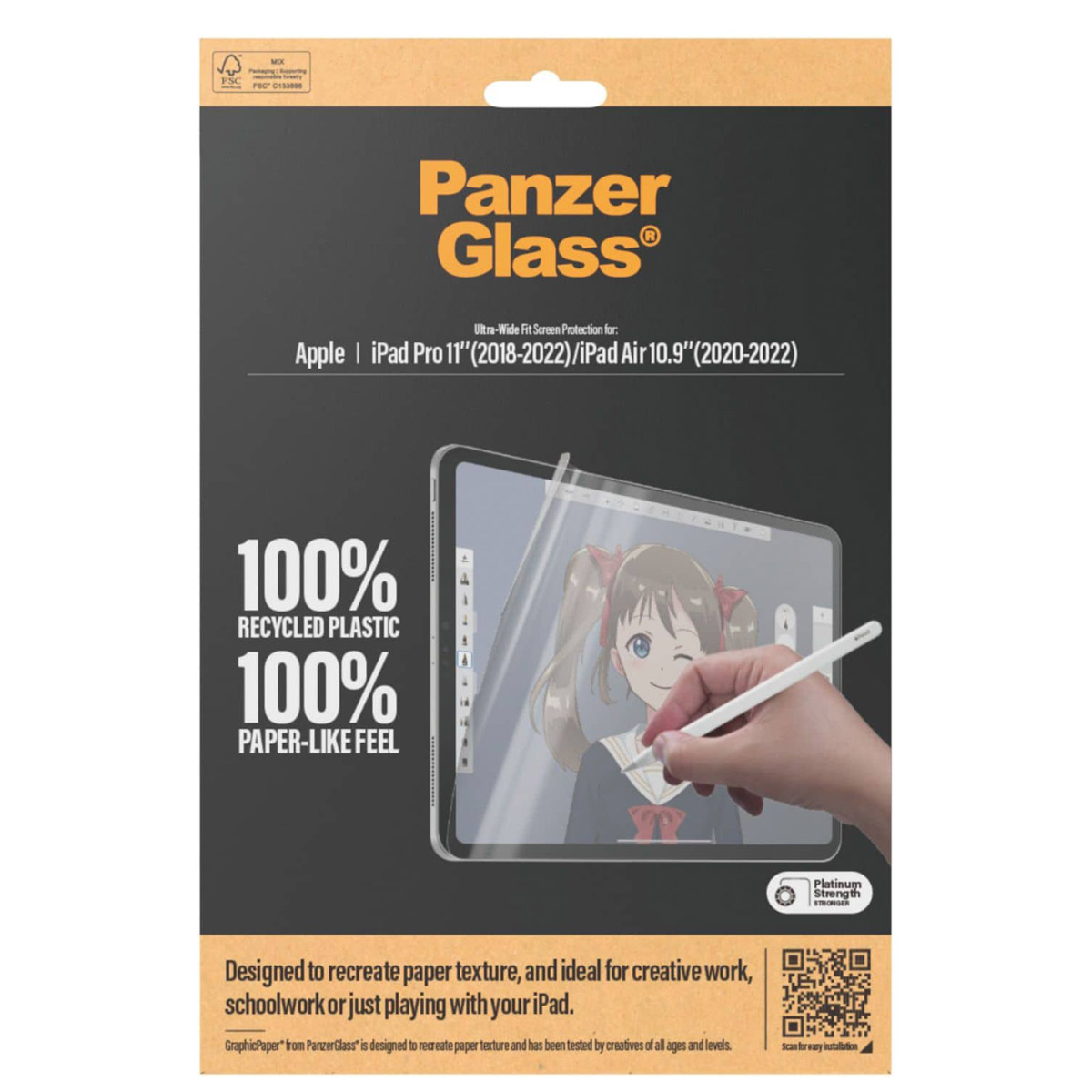 PanzerGlass GraphicPaper Screenprotector Apple iPad Pro 11 (2018 – 2022) / Air 5 (2022) / Air 4 (2020)
