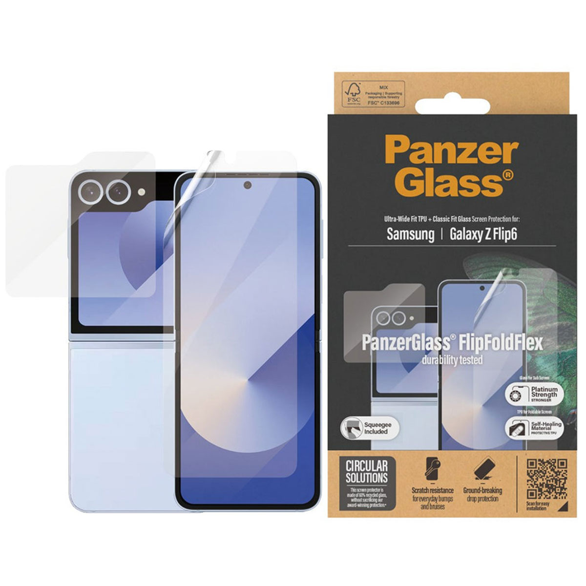 PanzerGlass Anti-Bacterial Case Friendly Screenprotector Samsung Galaxy Z Flip 6 / Flip 7 FE - Afbeelding 4