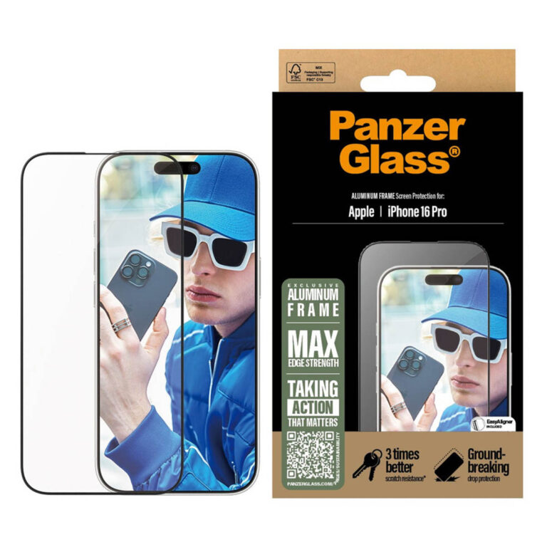 PanzerGlass Screenprotector Aluminium Frame Ultra Wide Fit met applicator Apple iPhone 16 Pro - Afbeelding 3