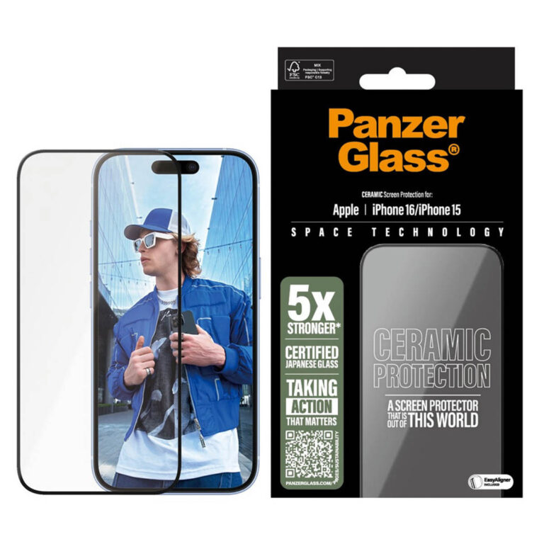 PanzerGlass Ceramic Screenprotector met applicator Apple iPhone 16 - Afbeelding 4