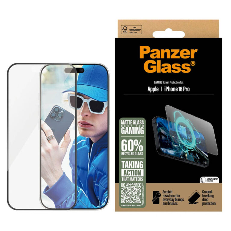 PanzerGlass Gaming Screenprotector Ultra Wide Fit met applicator Apple iPhone 16 Pro - Afbeelding 4