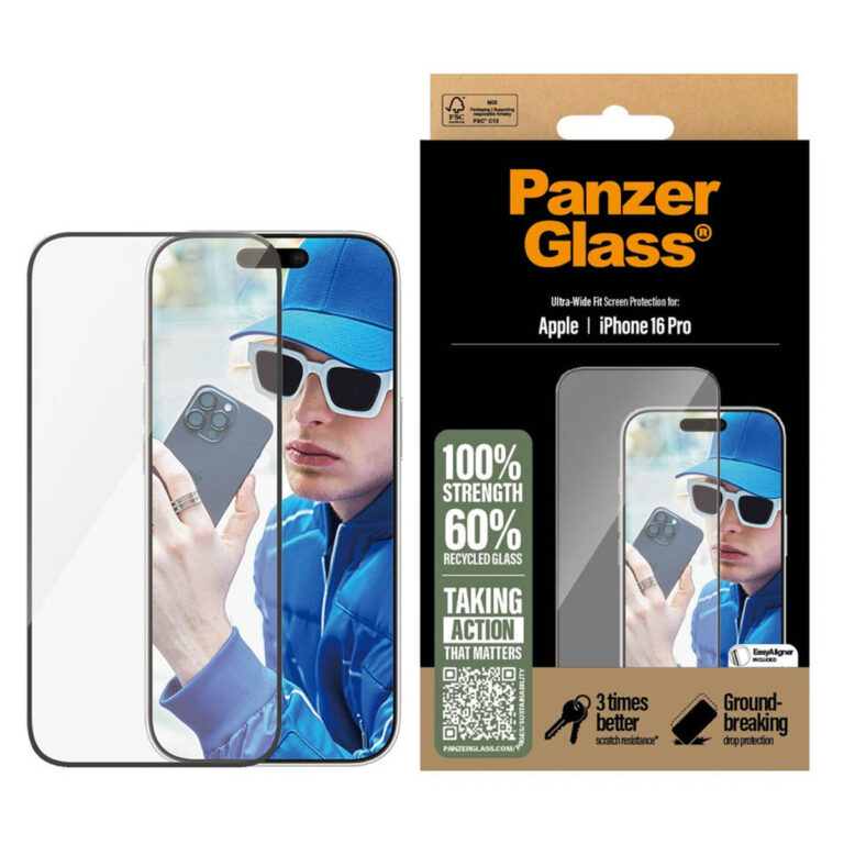 PanzerGlass Ultra-Wide Fit Anti-Bacterial Screenprotector Apple iPhone 16 Pro - Afbeelding 4
