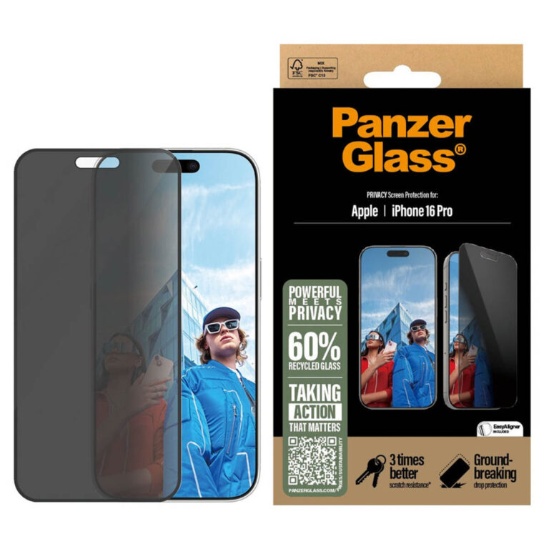 PanzerGlass Privacy Ultra-Wide Fit Anti-Bacterial Screenprotector incl. applicator Apple iPhone 16 Pro - Afbeelding 4