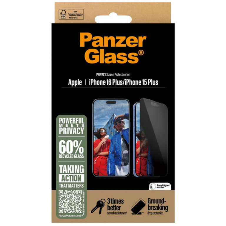 PanzerGlass Privacy Ultra-Wide Fit Anti-Bacterial Screenprotector incl. applicator Apple iPhone 16 Plus - Afbeelding 2