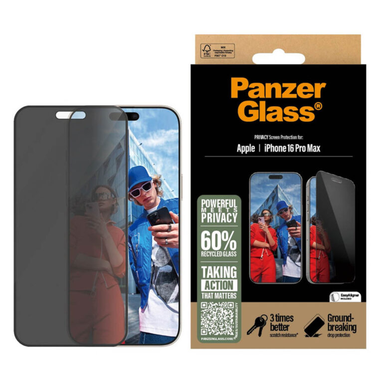 PanzerGlass Privacy Ultra-Wide Fit Anti-Bacterial Screenprotector incl. applicator Apple iPhone 16 Pro Max - Afbeelding 3