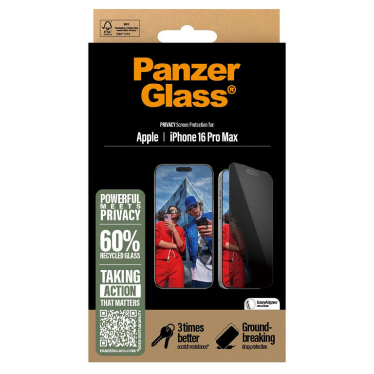 PanzerGlass Privacy Ultra-Wide Fit Anti-Bacterial Screenprotector incl. applicator Apple iPhone 16 Pro Max - Afbeelding 2