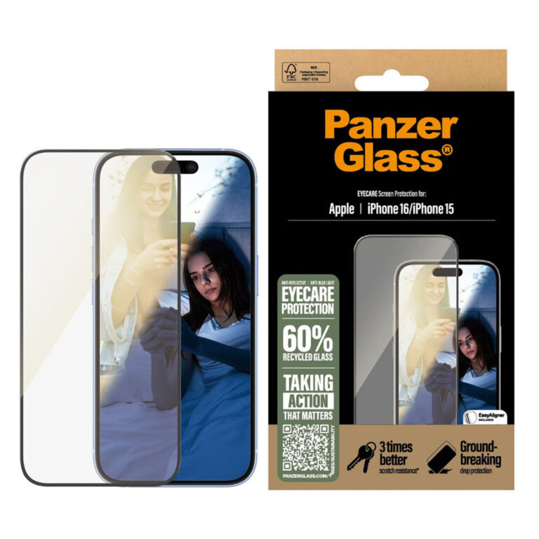 PanzerGlass EyeScreenprotector Ultra Wide Fit met applicator Apple iPhone 16 - Afbeelding 4