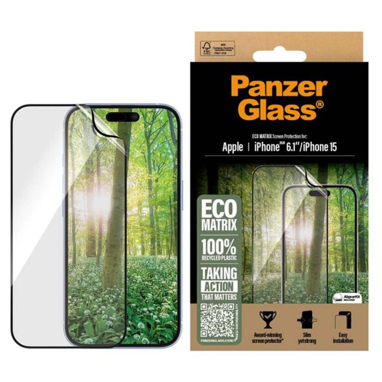 PanzerGlass Matrix Recycled Ultra-Wide Fit Anti-Bacterial Screenprotector incl. applicator Apple iPhone 16 - Afbeelding 3