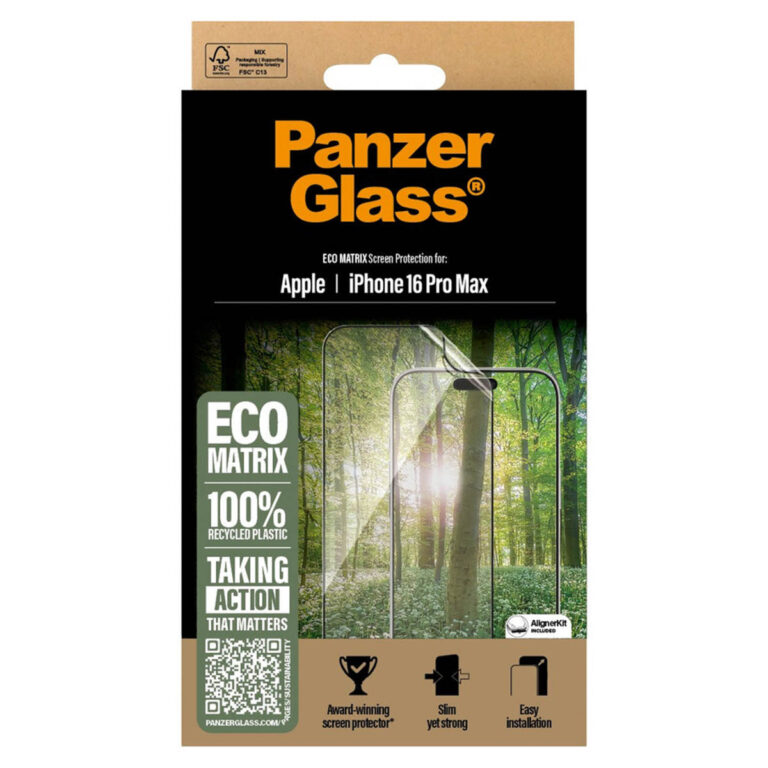 PanzerGlass Matrix Recycled Ultra-Wide Fit Anti-Bacterial Screenprotector incl. applicator Apple iPhone 16 Pro Max - Afbeelding 2