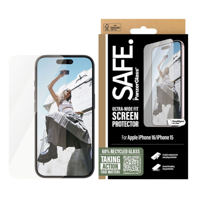 SAFE by PanzerGlass Ultra-Wide Fit Screenprotector Apple iPhone 16 - Afbeelding 4