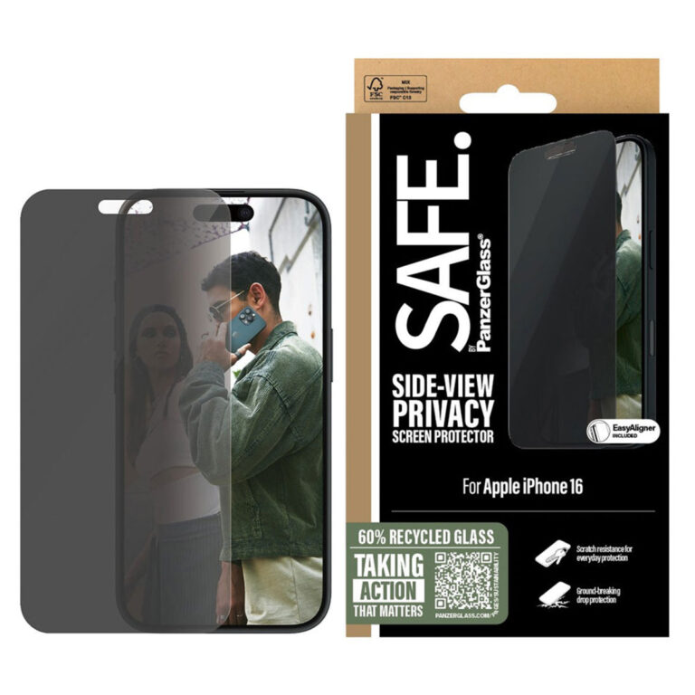 SAFE by PanzerGlass Privacy Screenprotector Ultra Wide Fit met applicator Apple iPhone 16 - Afbeelding 3