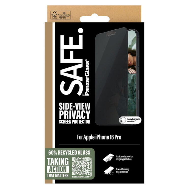 SAFE by PanzerGlass Privacy Screenprotector Ultra Wide Fit met applicator Apple iPhone 16 Pro