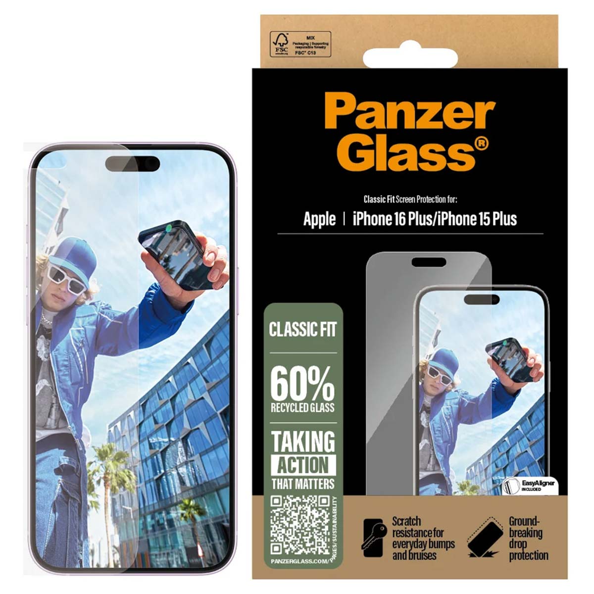 PanzerGlass Anti-Bacterial Screenprotector Apple iPhone 16 Plus - Afbeelding 2