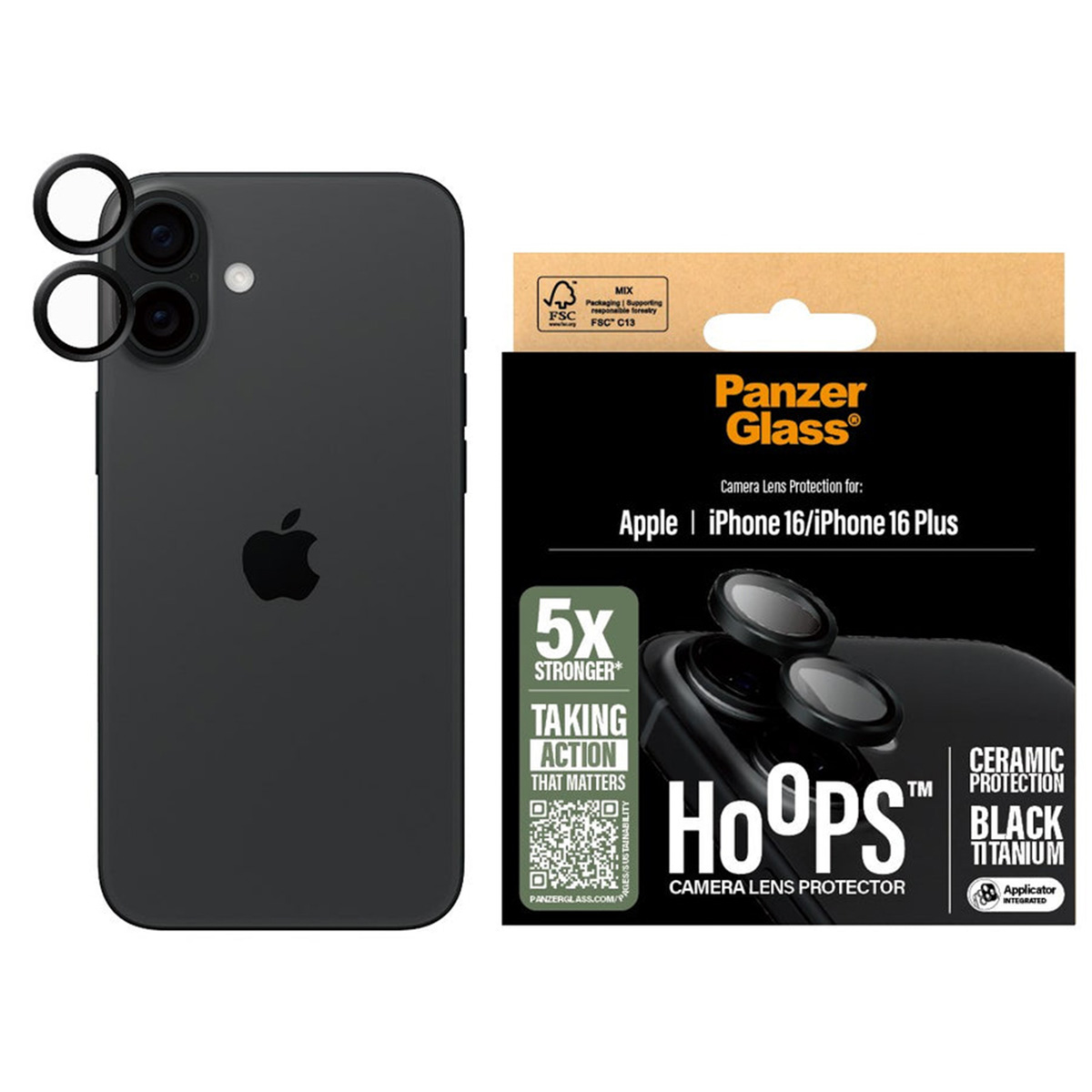 PanzerGlass Hoops Ceramic Lens Protector Apple iPhone 16 / 16 Plus - Afbeelding 4