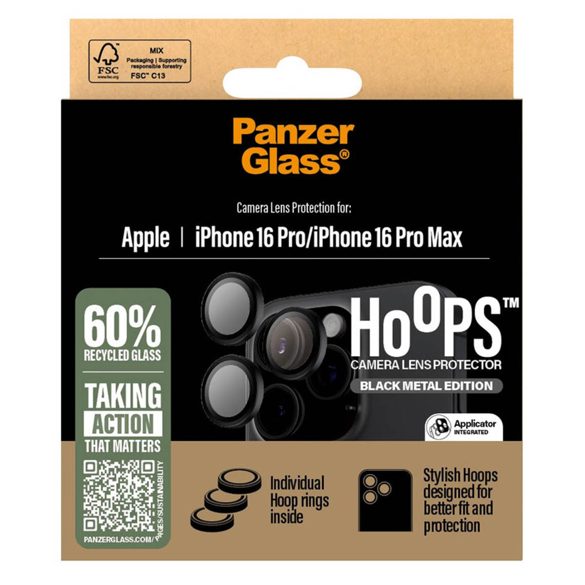 PanzerGlass Camera Protector Hoops Optic Rings Apple iPhone 16 Pro / 16 Pro Max