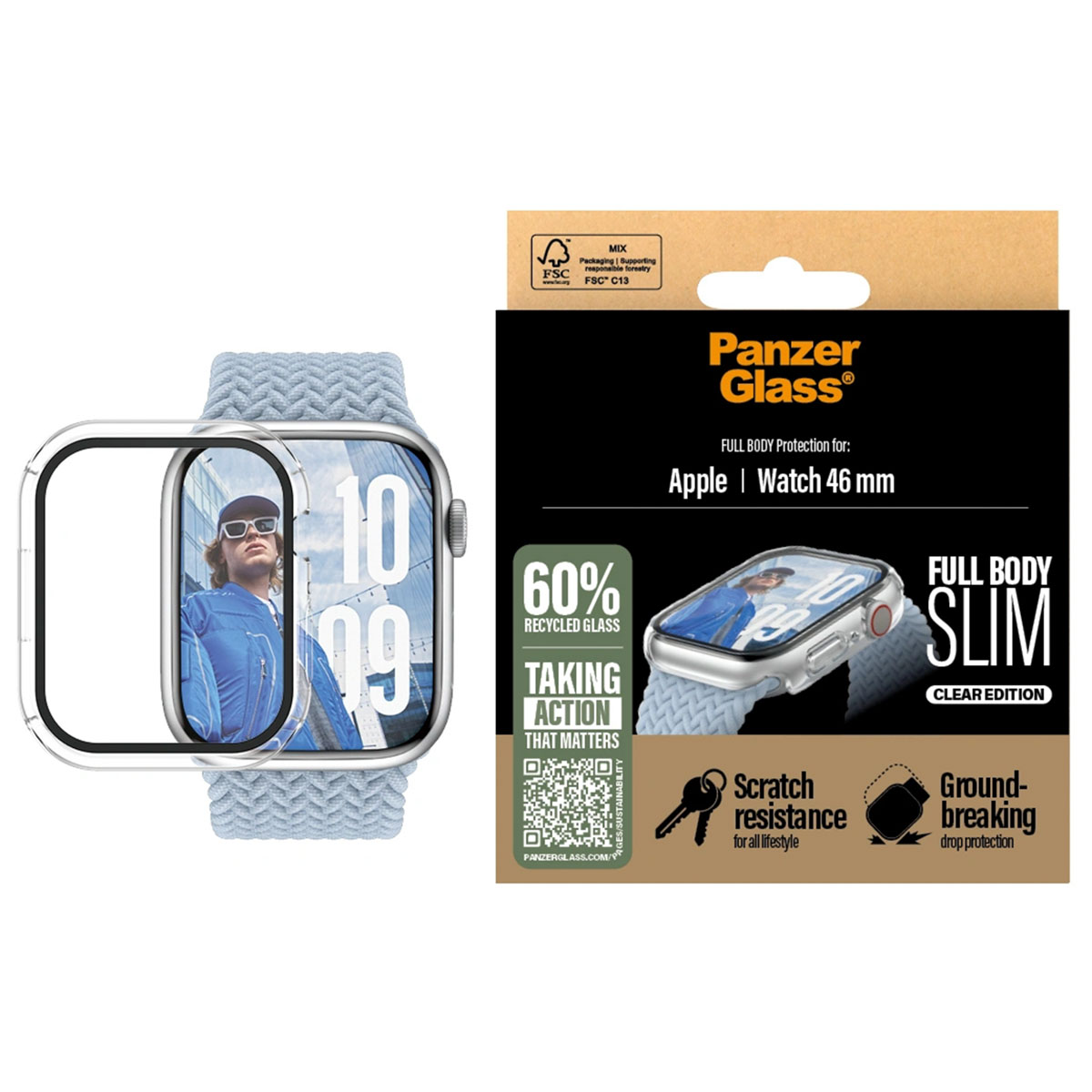 PanzerGlass Full Body Case Slim Apple Watch Series 10 / 11 - 46 mm - Transparent - Afbeelding 3