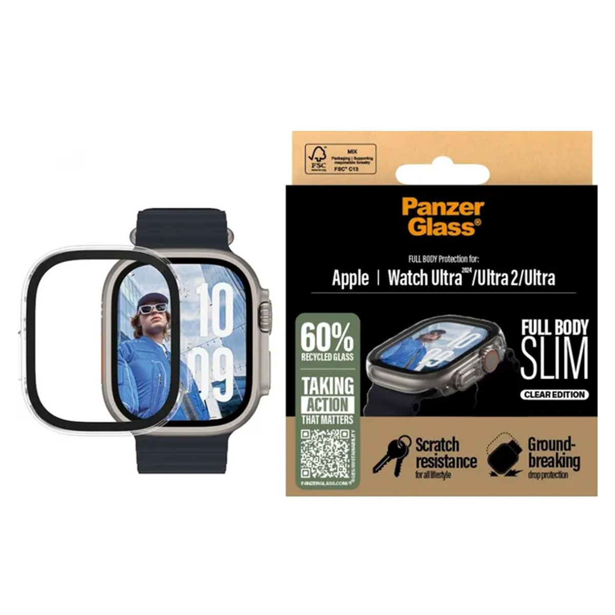 PanzerGlass Full Body Case Slim Apple Watch Ultra / Ultra 2 / Ultra 3 - 49 mm - Transparent - Afbeelding 3