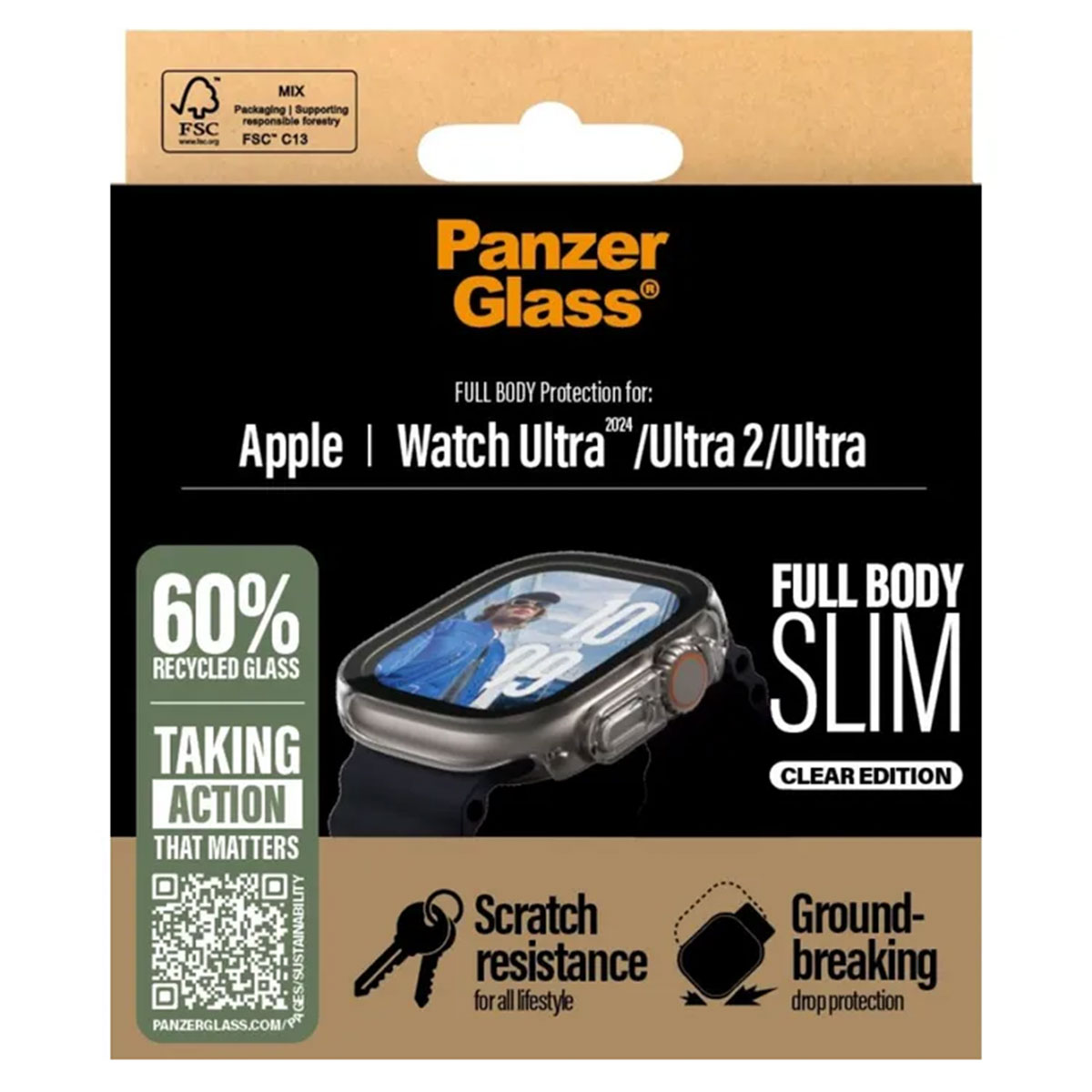 PanzerGlass Full Body Case Slim Apple Watch Ultra / Ultra 2 / Ultra 3 - 49 mm - Transparent - Afbeelding 4
