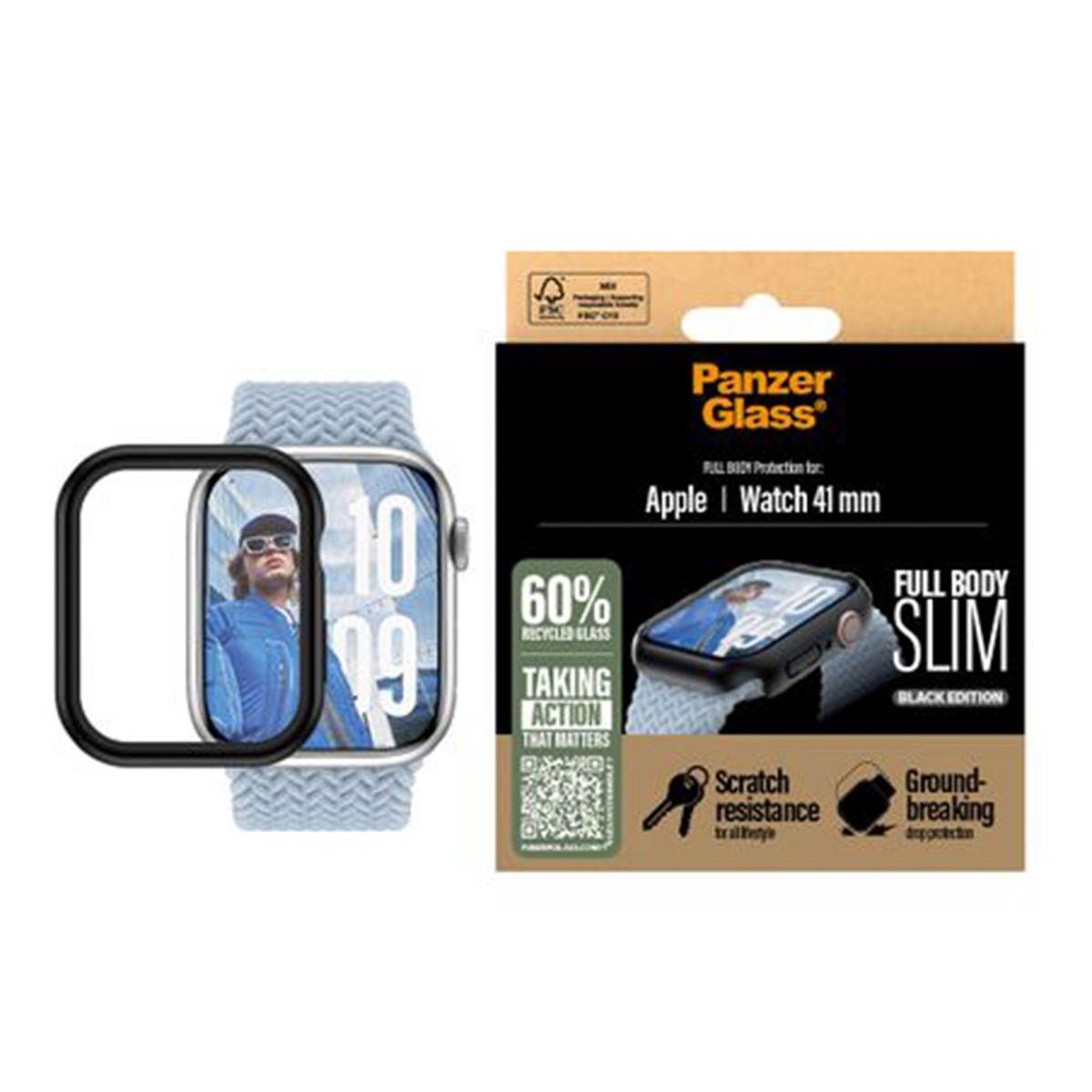 PanzerGlass Full Body Case Slim Apple Watch 7-9 / SE 2024 - 41 mm - Black - Afbeelding 2