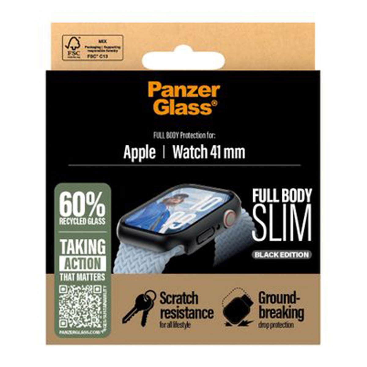 PanzerGlass Full Body Case Slim Apple Watch 7-9 / SE 2024 - 41 mm - Black - Afbeelding 4