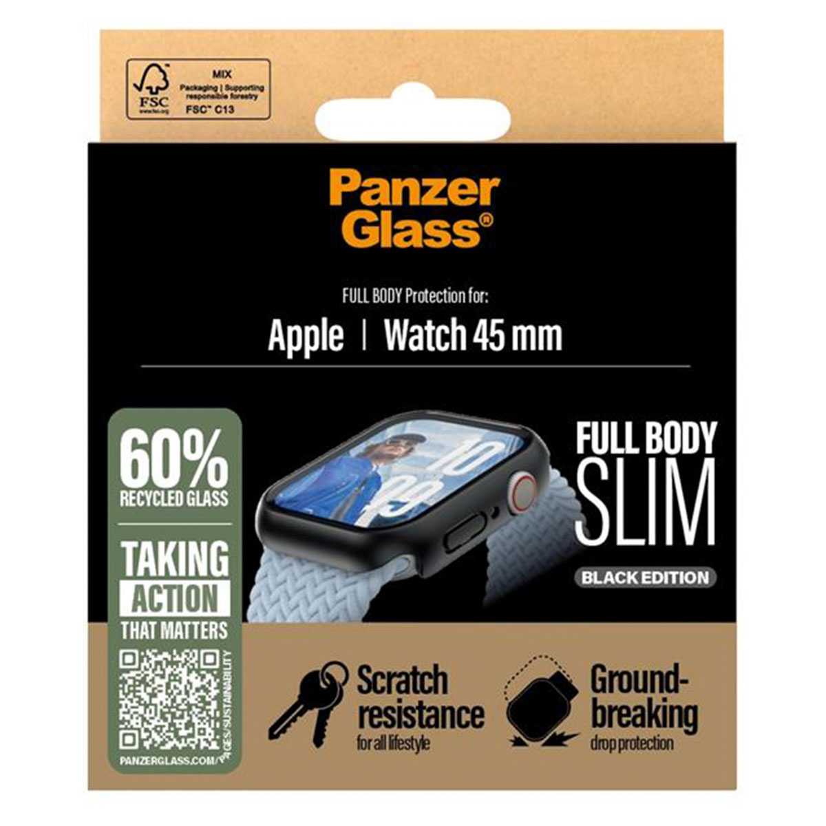 PanzerGlass Full Body Case Slim Apple Watch 7-9 / SE 2024 – 45 mm – Black