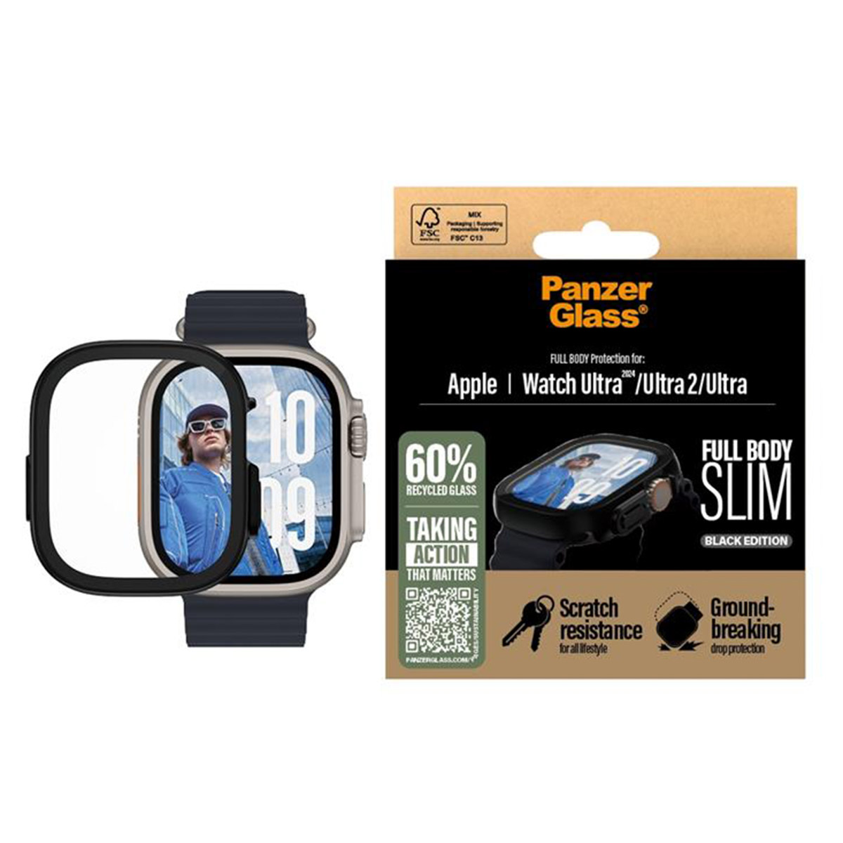 PanzerGlass Full Body Case Slim Apple Watch Ultra / Ultra 2 / Ultra 3 - 49 mm - Zwart - Afbeelding 3