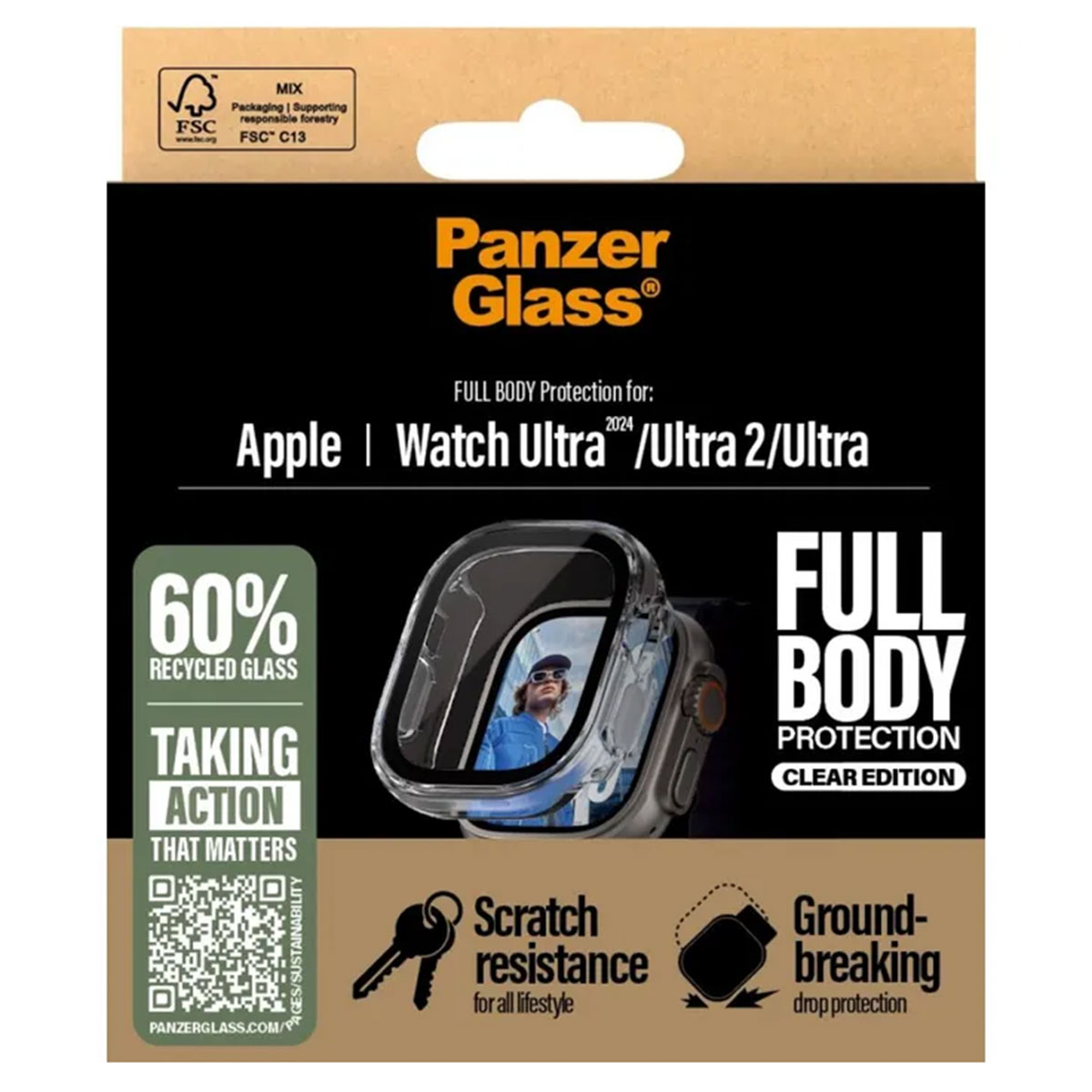 PanzerGlass Full Body Case Apple Watch Ultra / Ultra 2 / Ultra 3 - 49 mm - Transparent - Afbeelding 3