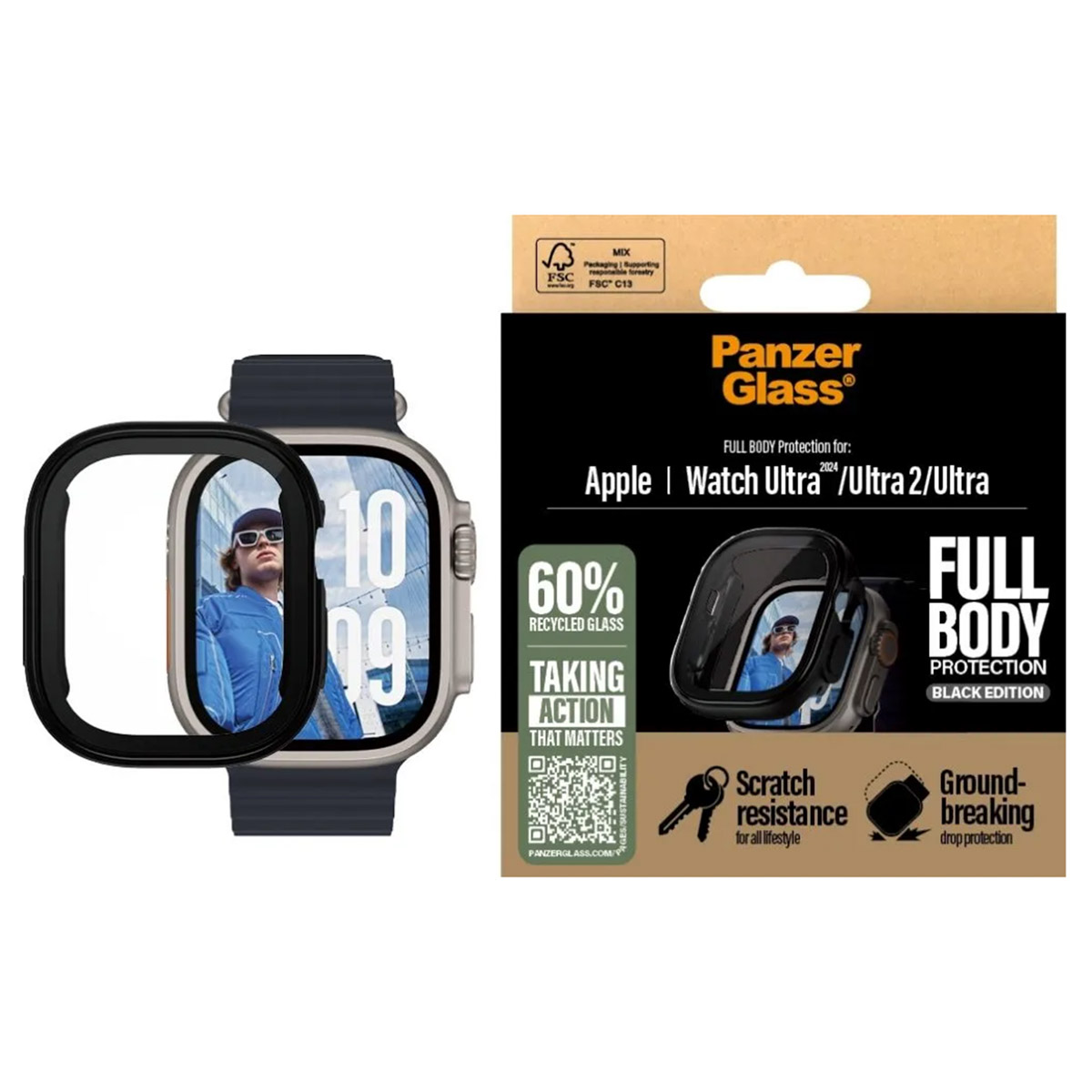 PanzerGlass Full Body Case Apple Watch Ultra / Ultra 2 / Ultra 3 - 49 mm - Zwart - Afbeelding 3