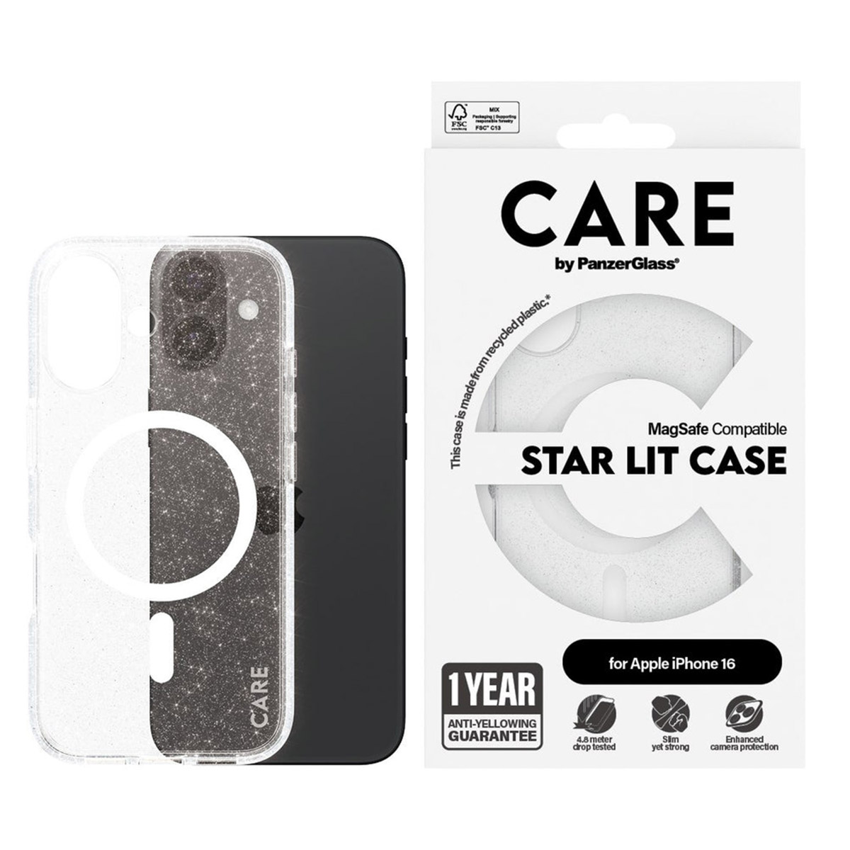 CARE by PanzerGlass Star Lit Case MagSafe Apple iPhone 16 - Star Lit - Afbeelding 3