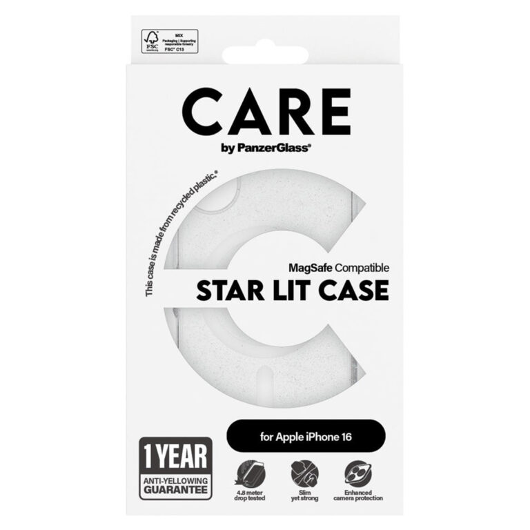 CARE by PanzerGlass Star Lit Case MagSafe Apple iPhone 16 - Wit - Afbeelding 2
