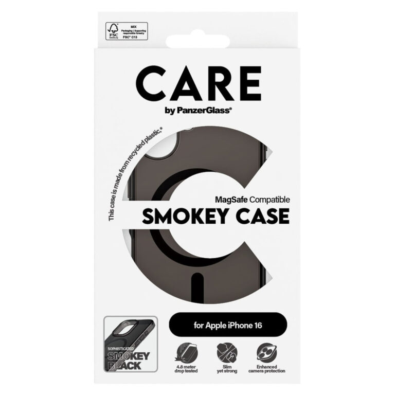 CARE by PanzerGlass Smokey Urban Combat Case MagSafe Apple iPhone 16 - Zwart - Afbeelding 2