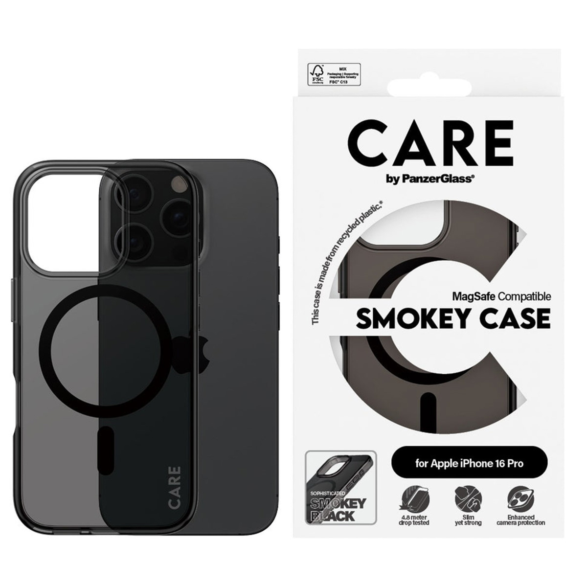 CARE by PanzerGlass Smokey Urban Combat Case MagSafe Apple iPhone 16 Pro - Smokey - Afbeelding 3