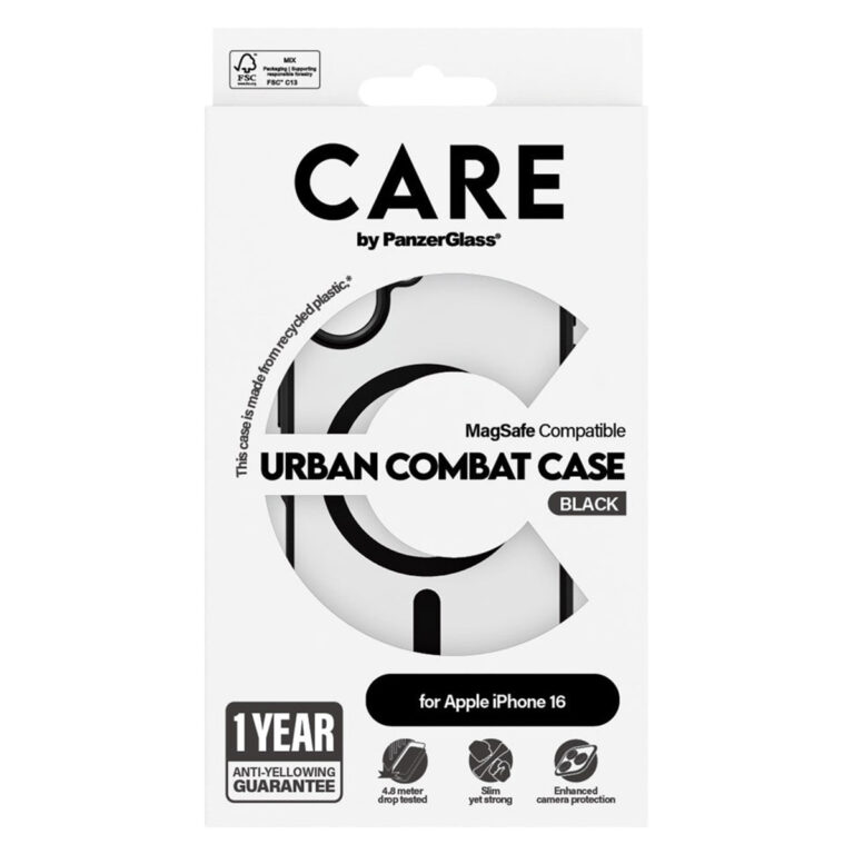CARE by PanzerGlass Urban Combat Case MagSafe Apple iPhone 16 - Zwart - Afbeelding 2