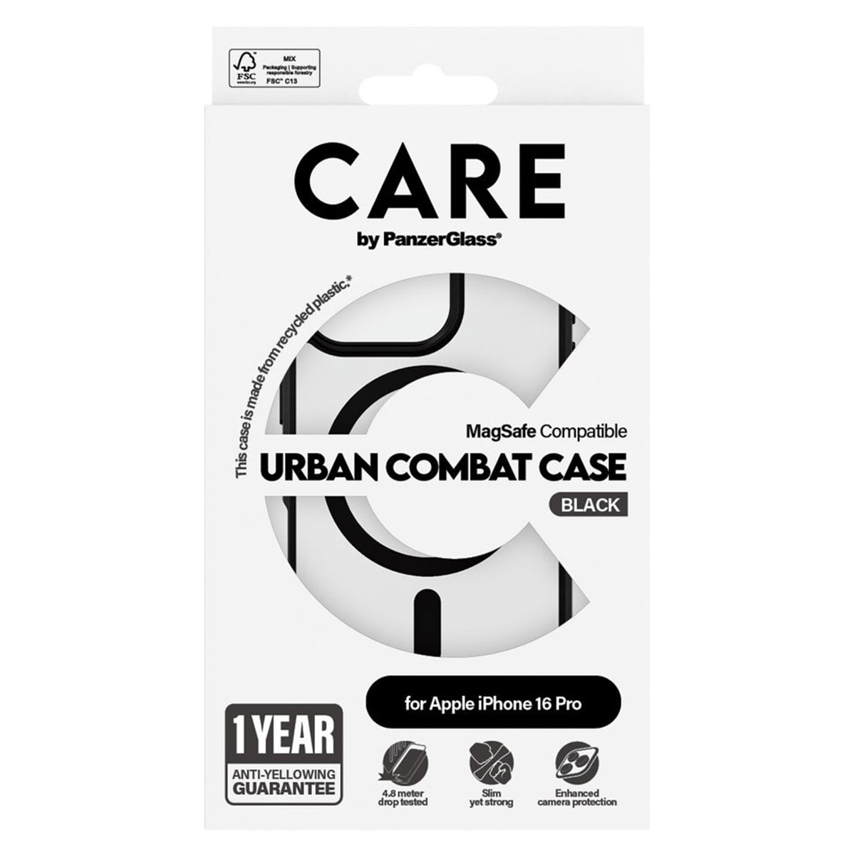 CARE by PanzerGlass Urban Combat Case MagSafe Apple iPhone 16 Pro - Urban Combat Black - Afbeelding 4