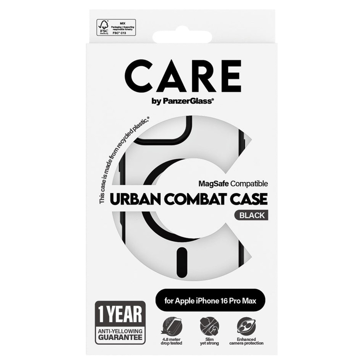 CARE by PanzerGlass Urban Combat Case MagSafe Apple iPhone 16 Pro Max - Urban Combat Black - Afbeelding 4