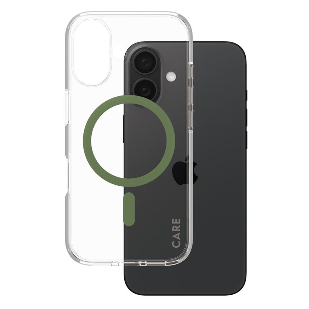 CARE by PanzerGlass Urban Combat Case MagSafe Apple iPhone 16 – Transparant / Groen
