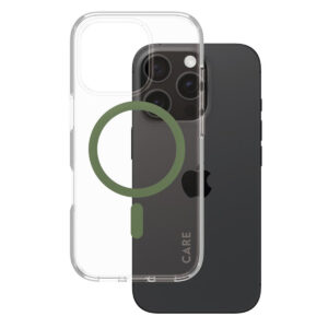 CARE by PanzerGlass Urban Combat Case MagSafe Apple iPhone 16 Pro - Transparant / Groen