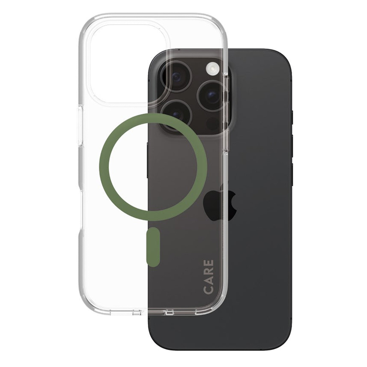 CARE by PanzerGlass Urban Combat Case MagSafe Apple iPhone 16 Pro – Transparant / Groen