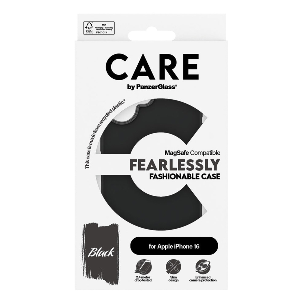 CARE by PanzerGlass Fashion Backcover MagSafe Apple iPhone 16 - Zwart - Afbeelding 4