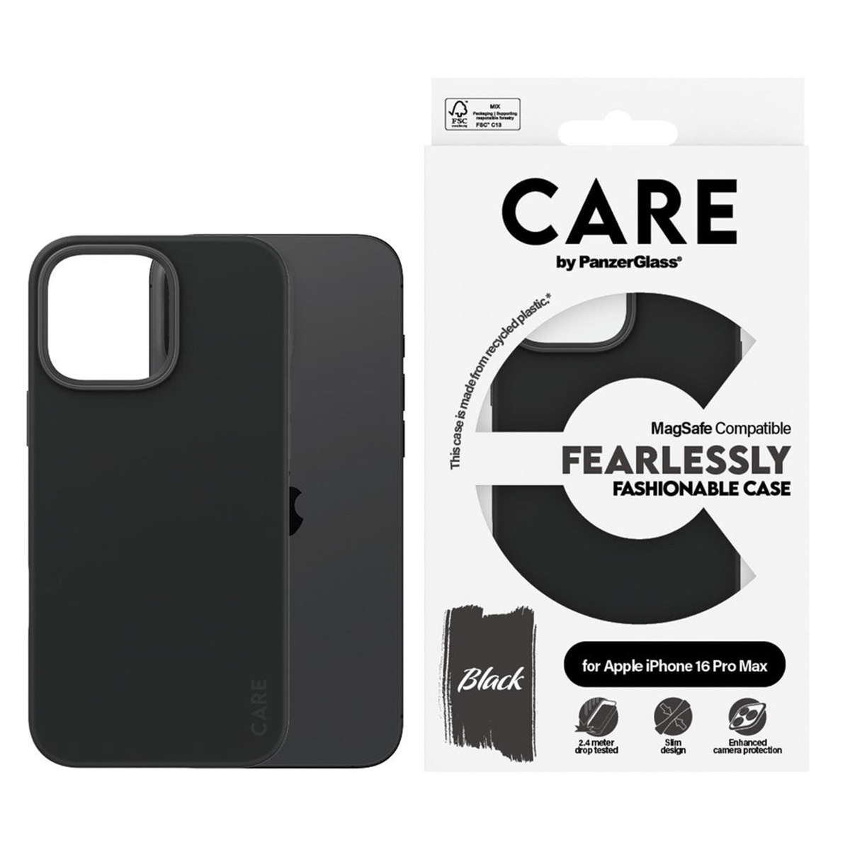 CARE by PanzerGlass Fashion Backcover MagSafe Apple iPhone 16 Pro Max - Zwart - Afbeelding 3