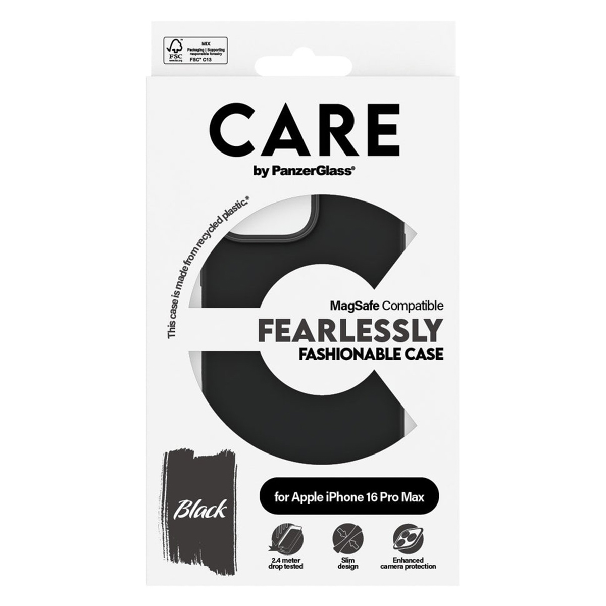 CARE by PanzerGlass Fashion Backcover MagSafe Apple iPhone 16 Pro Max - Zwart - Afbeelding 4