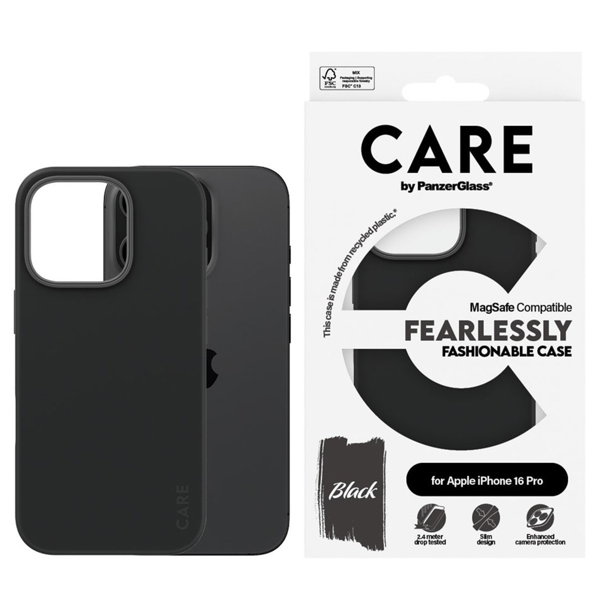 CARE by PanzerGlass Fashion Backcover MagSafe Apple iPhone 16 Pro - Zwart - Afbeelding 3