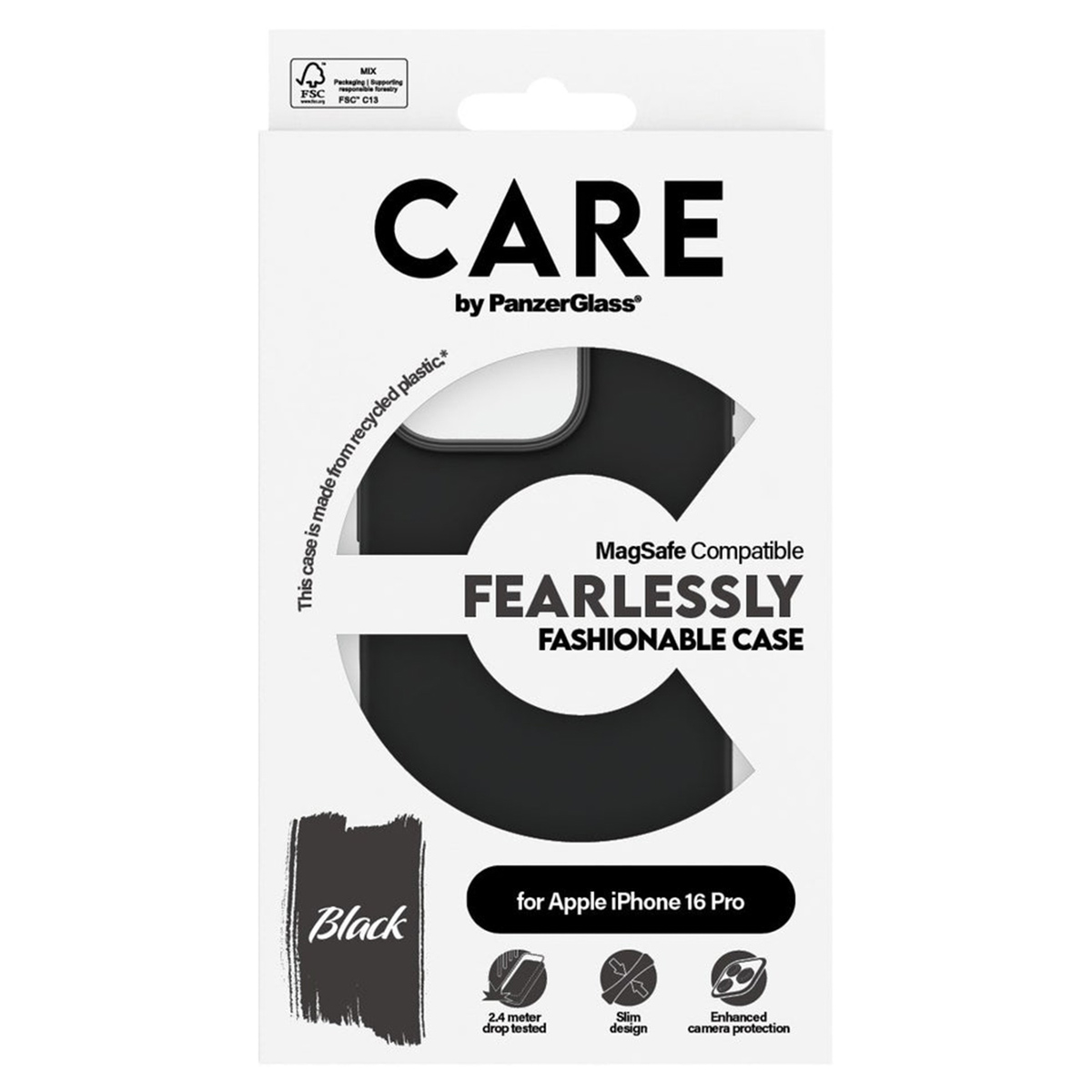 CARE by PanzerGlass Fashion Backcover MagSafe Apple iPhone 16 Pro - Zwart - Afbeelding 4