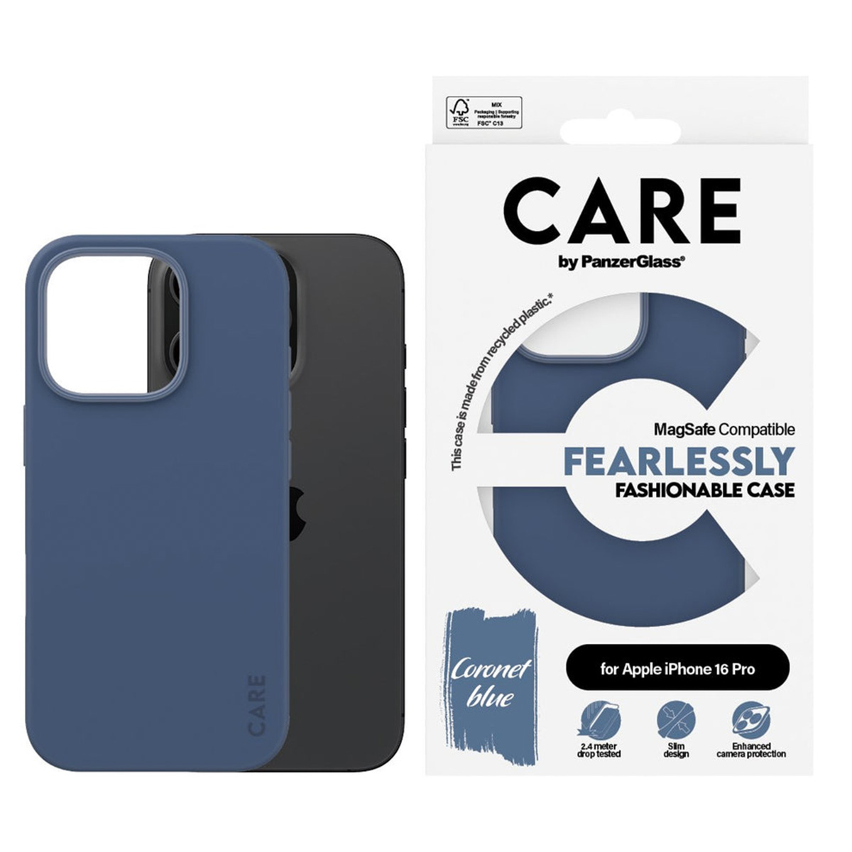 CARE by PanzerGlass Fashion Backcover MagSafe Apple iPhone 16 Pro - Blue - Afbeelding 3